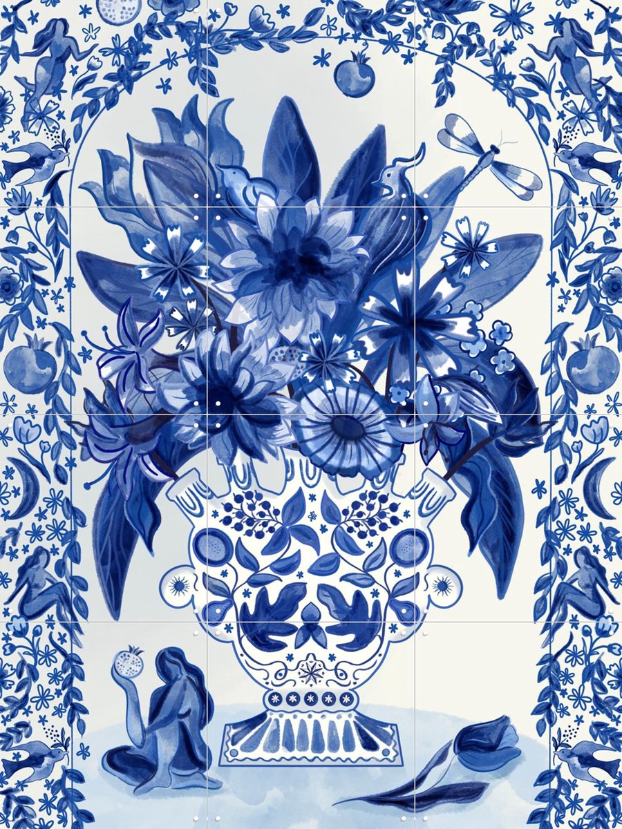 IXXI Tile Panel, Mirjam de Ruiter & Rijksmuseum 2.0 - 60 x 80 cm - Gratis ophangtool - Grote wanddecoratie en posters - Illustraties, Decoratieve
