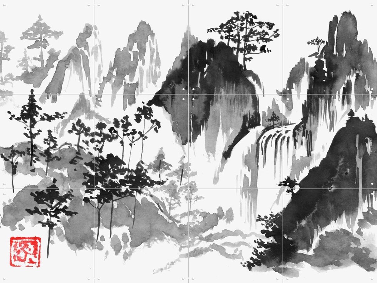 IXXI The Fall, Péchane - 80 x 60 cm - Gratis ophangtool - Grote wanddecoratie en posters - Illustraties, Naturalisme, Ukiyo-e, Gang, Slaapkamer