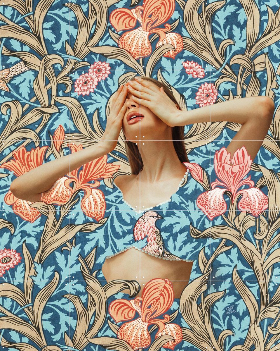 IXXI Hide and Seek, Paste in Place - 80 x 100 cm - Gratis ophangtool - Grote wanddecoratie en posters - Kleurrijk, Illustraties, Klassiek, Gemengde