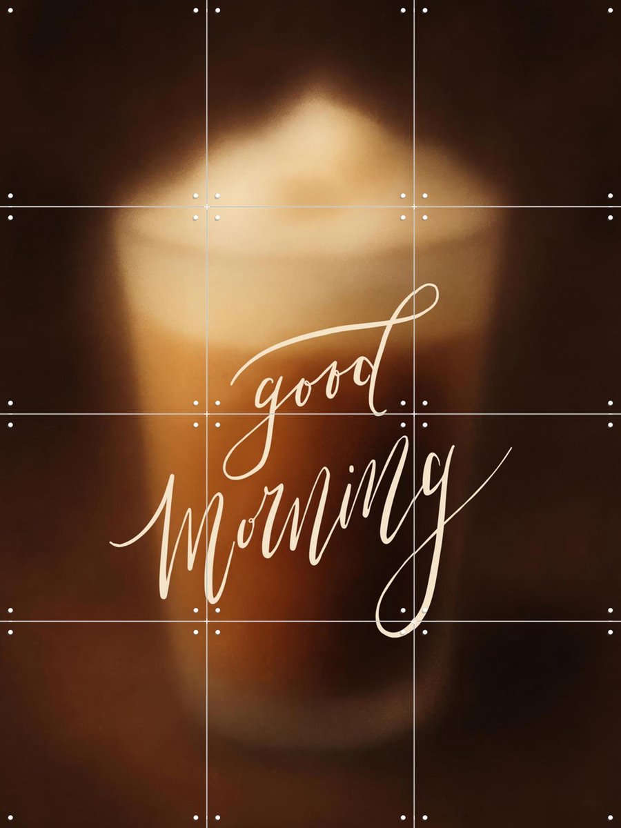 IXXI Good Morning, Marja van den Hurk - 60 x 80 cm - Gratis ophangtool - Grote wanddecoratie en posters - Digitale Kunst, Typografie, Grafisch