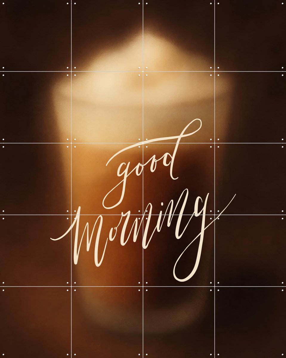 IXXI Good Morning, Marja van den Hurk - 80 x 100 cm - Gratis ophangtool - Grote wanddecoratie en posters - Digitale Kunst, Typografie, Grafisch