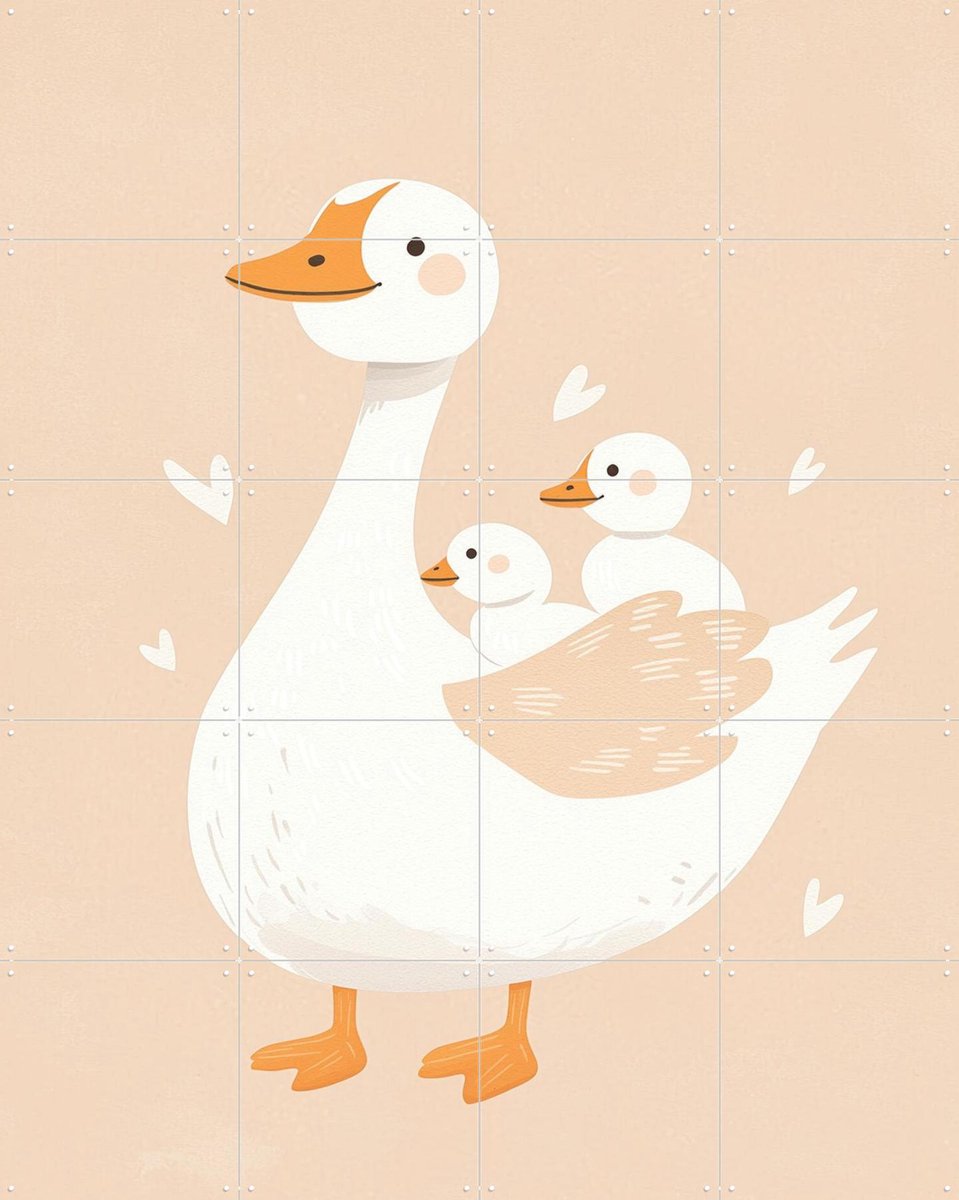 IXXI Goosemommy, Treechild & Various - 80 x 100 cm - Gratis ophangtool - Grote wanddecoratie en posters - Fantasierijk, Cartoonesk, Speels