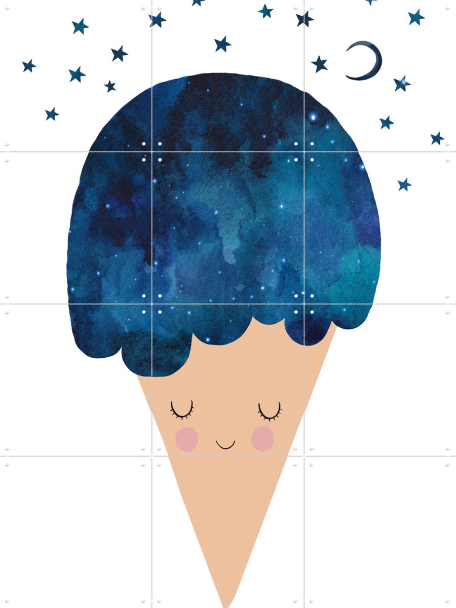 IXXI Sleep Well, Treechild & Various - 60 x 80 cm - Gratis ophangtool - Grote wanddecoratie en posters - Fantasierijk, Aquarel, Illustraties