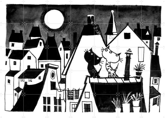 IXXI Pim & Pom 6, Fiep Westendorp - 140 x 100 cm - Gratis ophangtool - Grote wanddecoratie en posters - Illustraties, Cartoonesk, Speels, Woonkamer