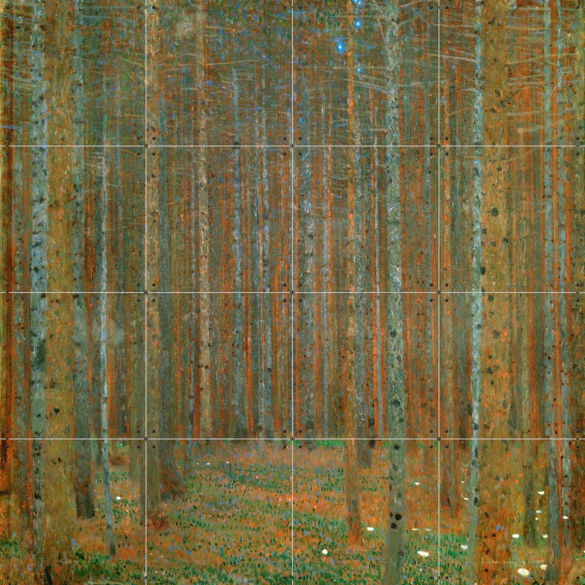 IXXI Fir Forest I, Gustav Klimt & Bridgeman Images - 80 x 80 cm - Gratis ophangtool - Grote wanddecoratie en posters - Art Nouveau, Olieverf