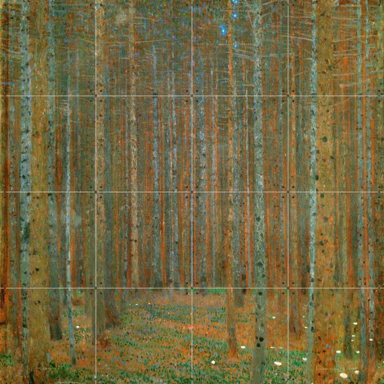 IXXI Fir Forest I, Gustav Klimt & Bridgeman Images - 80 x 80 cm - Grote wanddecoratie en posters - Art Nouveau, Olieverf, Klassiek, Slaapkamer