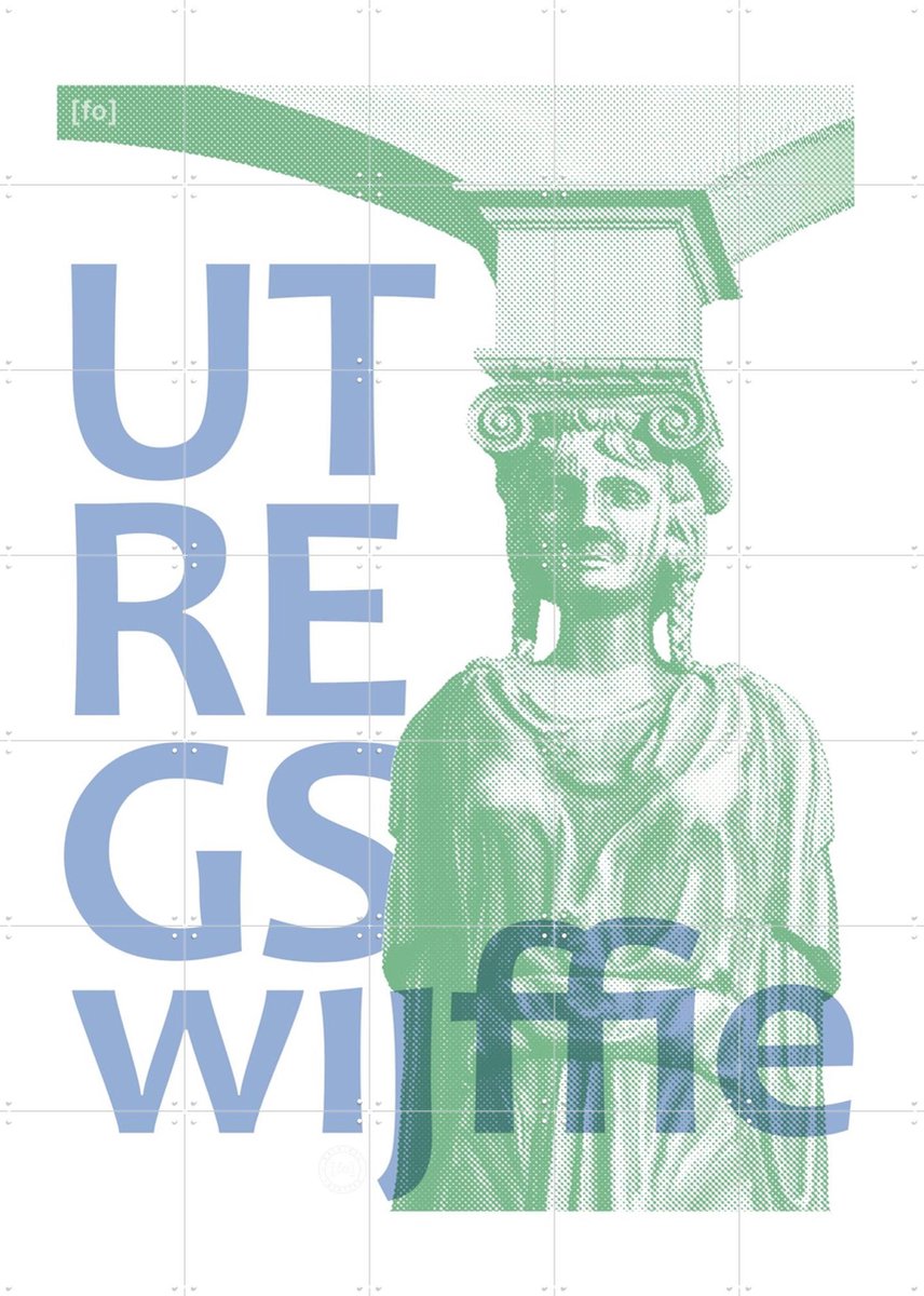 IXXI Utregs Wijffie, Fototypo - 100 x 140 cm - Gratis ophangtool - Grote wanddecoratie en posters - Typografie, Houtsnede, Grafisch Ontwerp