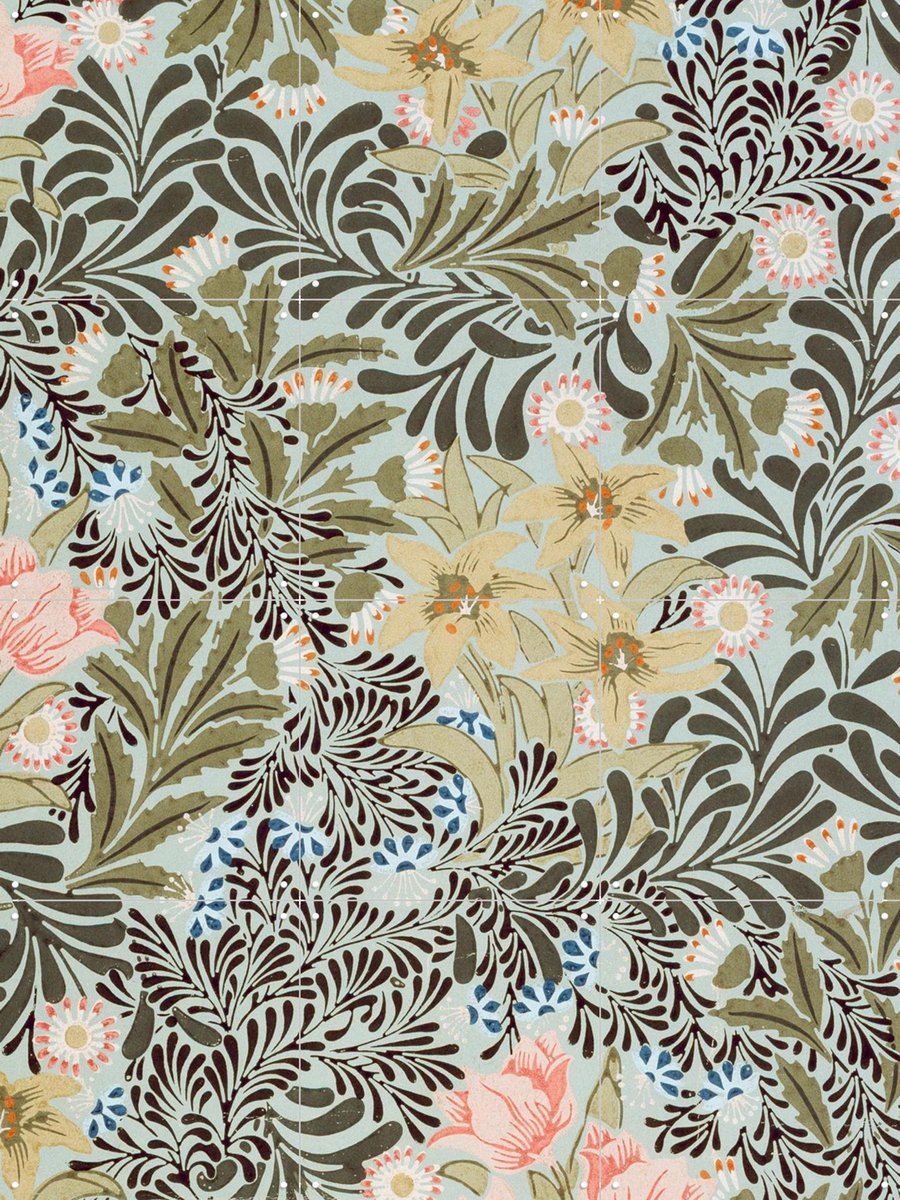 IXXI Bower, William Morris & Victoria and Albert Museum - 60 x 80 cm - Gratis ophangtool - Grote wanddecoratie en posters - Vintage, Ornamenteel