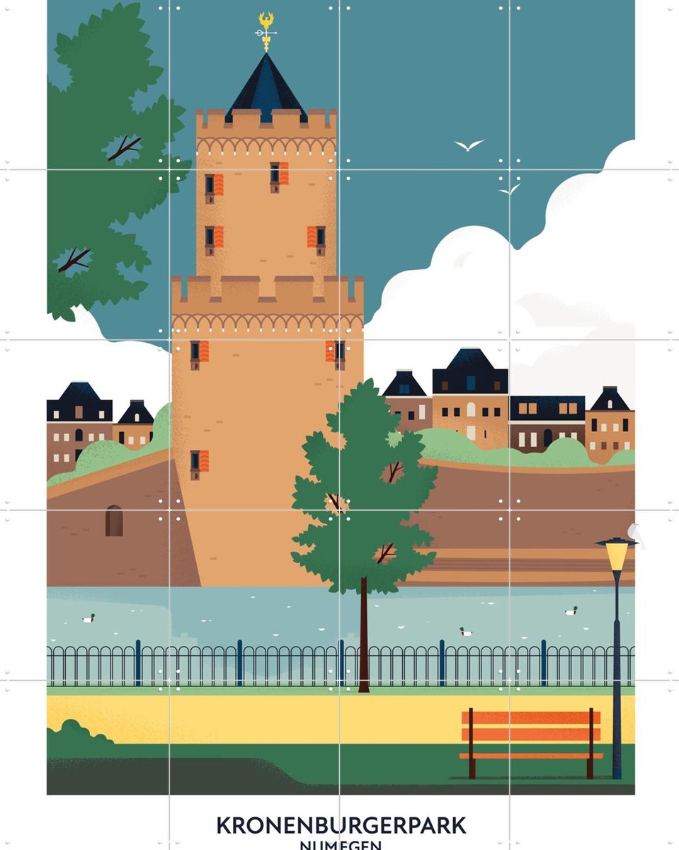 IXXI Kronenburgerpark, Studio Kars + Boom & Design Podium Nijmegen - 80 x 100 cm - Gratis ophangtool - Grote wanddecoratie en posters - Kleurrijk
