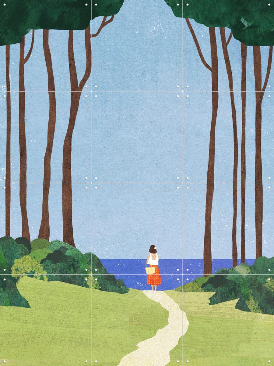 IXXI Day Trip, Henry Rivers - 60 x 80 cm - Gratis ophangtool - Grote wanddecoratie en posters - Minimalisme, Kleurrijk, Illustraties, Digitale Kunst