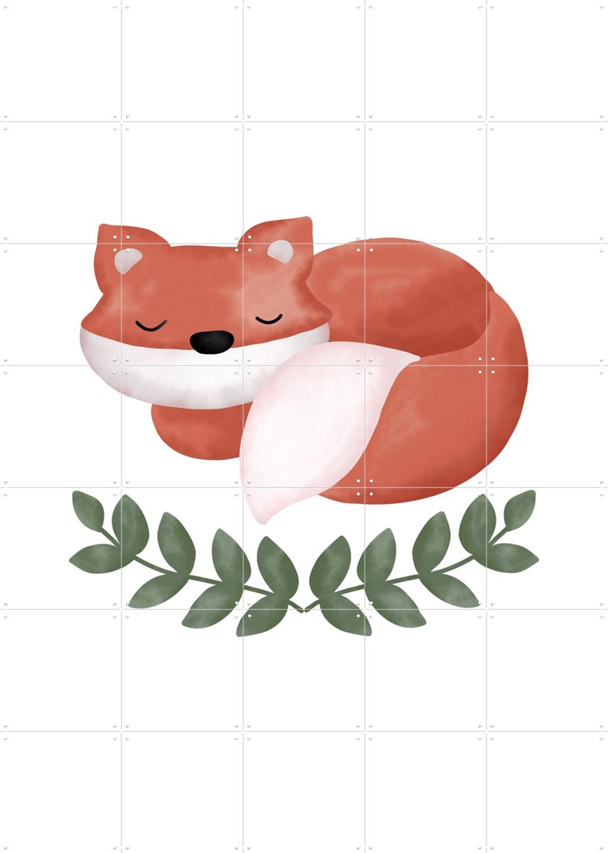 IXXI Fox Serenity, BAINAI - 100 x 140 cm - Gratis ophangtool - Grote wanddecoratie en posters Babykamer, Kinderkamer, Kinderen