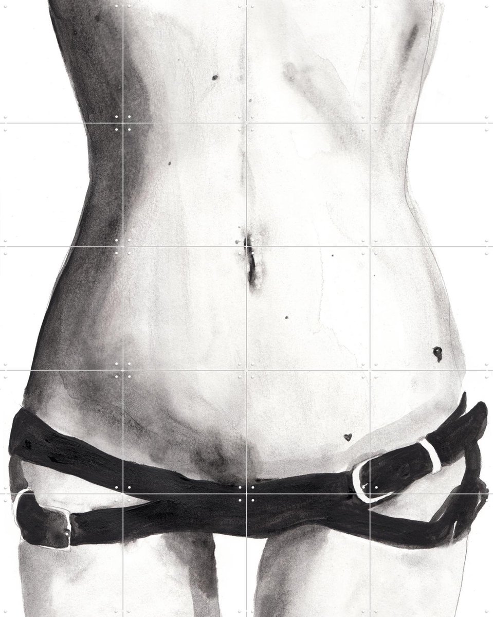 IXXI Tuesday With Kate, Victoria Verbaan - 80 x 100 cm - Gratis ophangtool - Grote wanddecoratie en posters - Illustraties, Aquarel, Slaapkamer, Gang