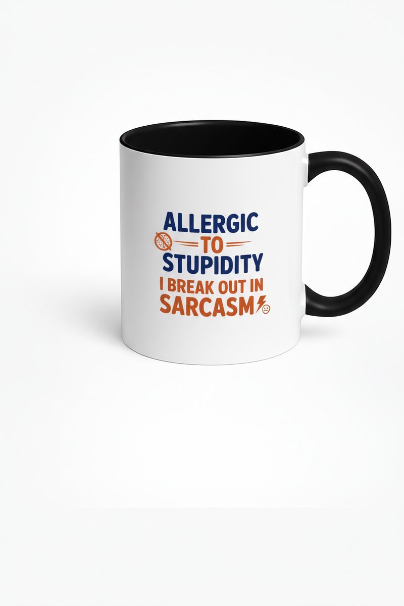 Allergic To Stupidity mok - Grappige Koffiemok
