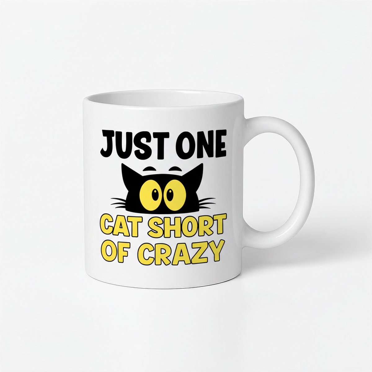 Just One Cat Short of Crazy Mok - Koffiemok met Grappige Kattenprint