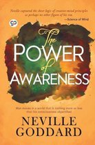 Boekomslag van 'The Power of Awareness' door Neville Goddard. Titel met artistieke letters op een kleurrijke, abstracte achtergrond.