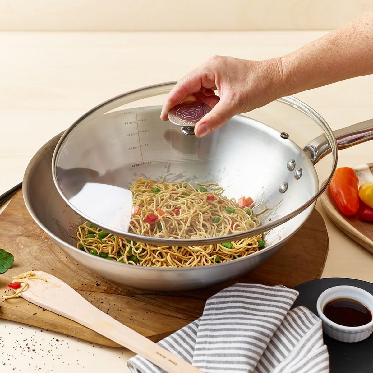Glazen Deksel - Pannen Deksel - Koken & Sudderen - Met RVS Rand - 20 cm Diameter - Transparant