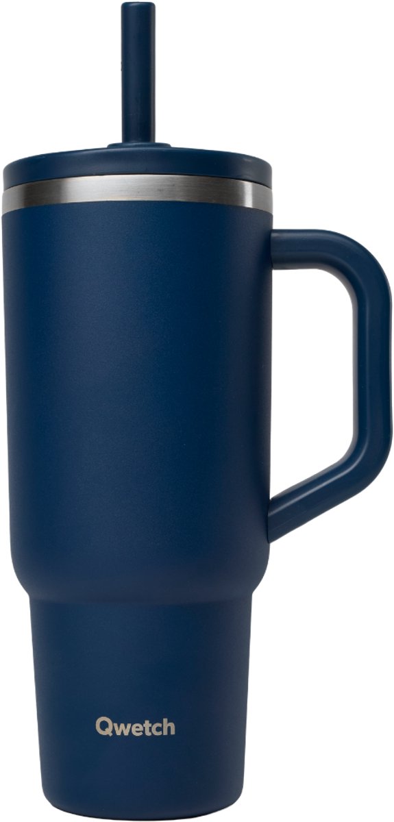 Qwetch - Isothermische Travel Cup waterdichte dop - Matt Blauw - 900ml