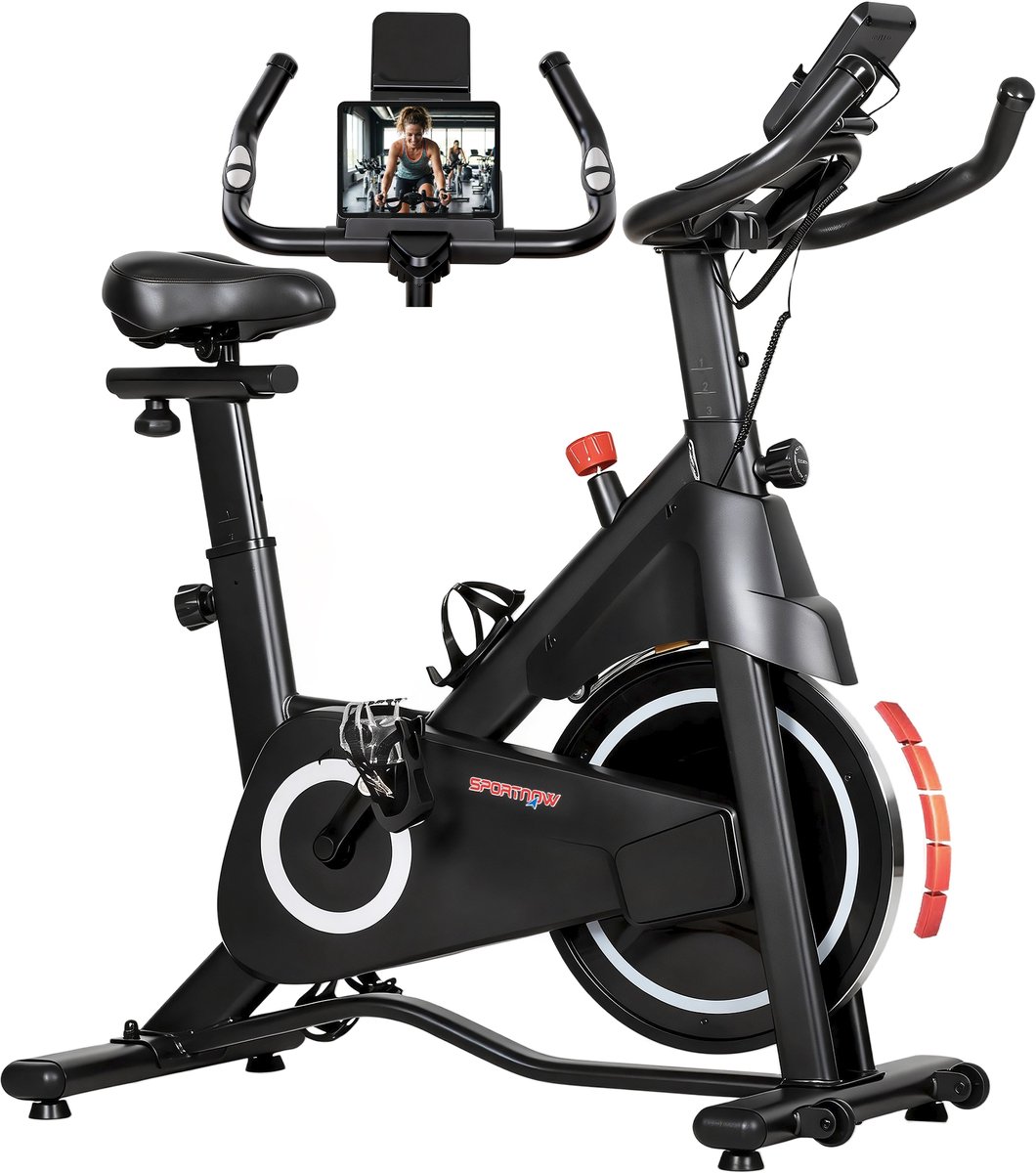 SPORTNOW Hometrainer - Staal, ABS - 108 x 51 x 116 cm - Wit