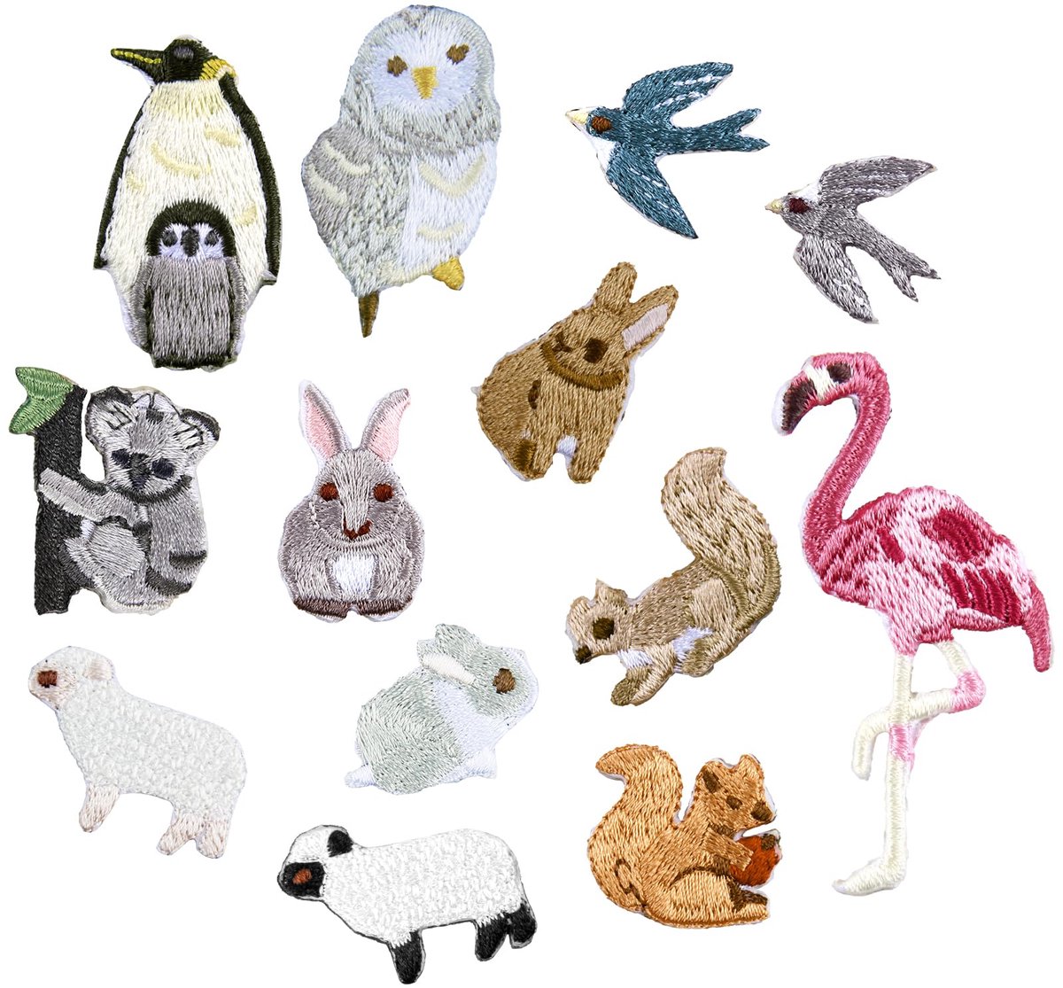 carmdering - 13 Stuks Dieren Opvulstukken - Op Te Strijken Textiele Flicken - Hoogwaardig Gestikt Met Levendige Kleuren - 13 Stuks - Kinderkleding En DIY Textielprojecte