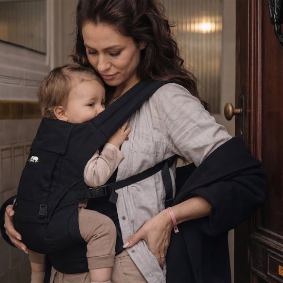 Deryan Pack Ergonomische draagzak - Babydrager + Opbergvakjes - Zwart