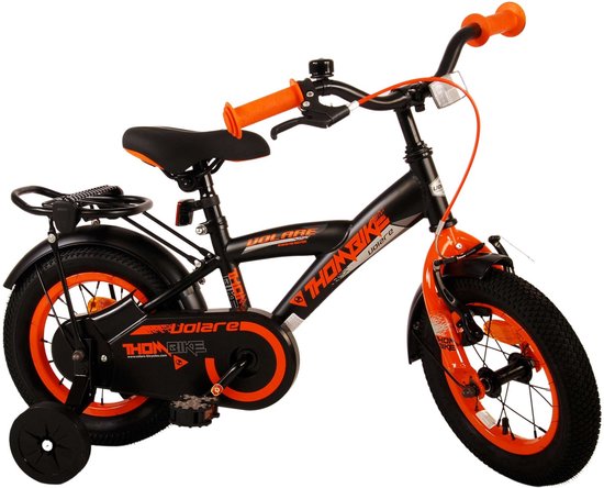 Volare Thombike Kinderfiets - Jongens - 12 inch - Zwart Oranje van Volare — afbeelding 3