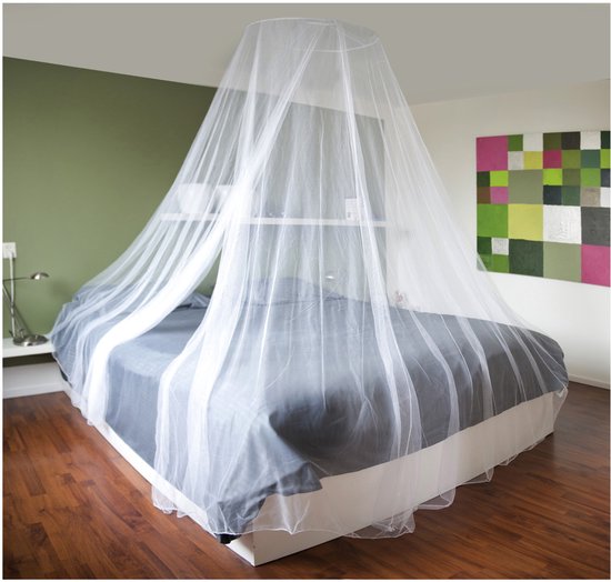 AMANKA Brandvertragend Klamboe 2,4x8m Met Sterren - XXL Muskietennet Bedhemel Muggennet Voor Babybed En Kinderkamer