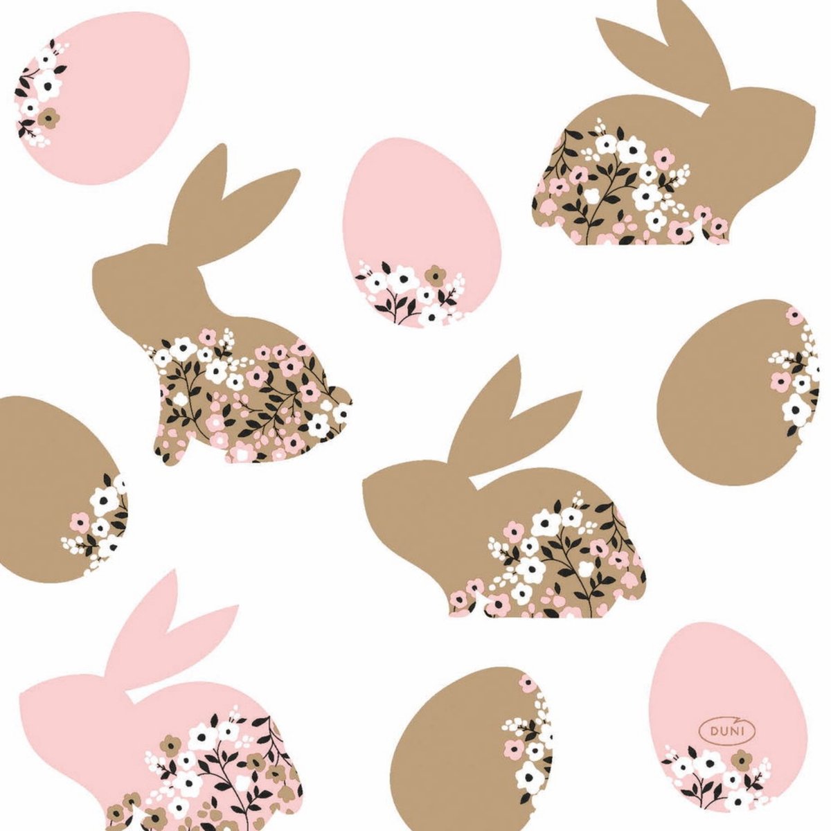Paasservetten Blooming Bunnies - 33 x 33 cm