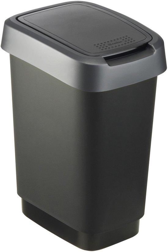 Rotho Twist Afvalbak - 10L - 24,8x18,1x33cm - Donkergrijs