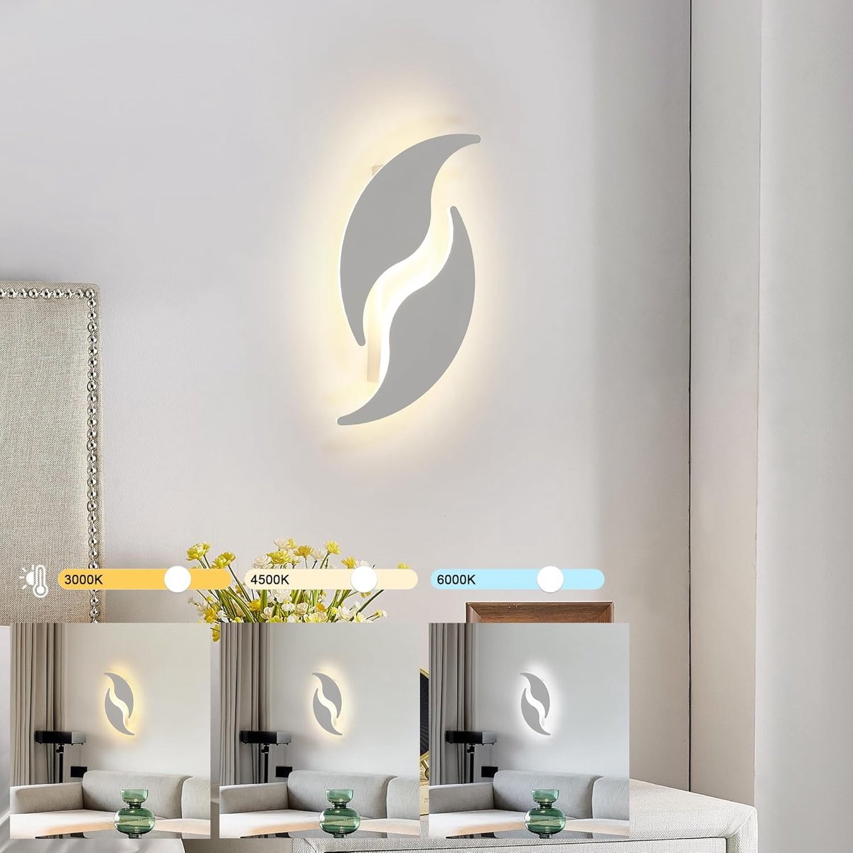 Haobosic LED Wandlamp - Wit Acryl 32cm - 24W Verstelbare Kleurtemperatuur
