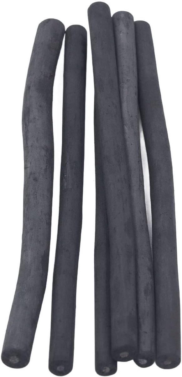 Houtskool Sticks - Tekenkool Zacht - Schetsen Tekenen - Lichtgewicht Makkelijk - 6 Stuks - Zwart