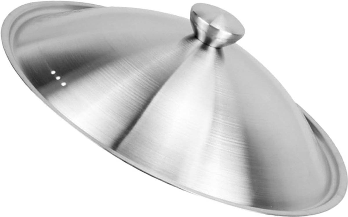 RVS Pandeksel - Metalen Deksel - Koken Braden - Universeel Vierkant - 34x34 cm - Zilver