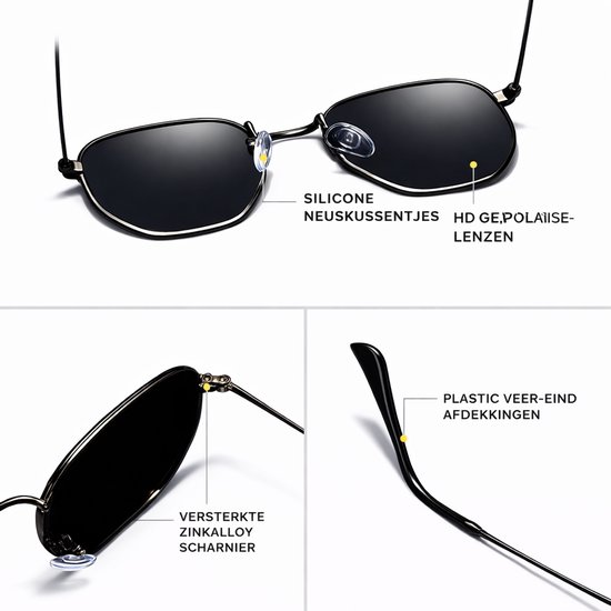 KingSeven Blackstar - Zonnebril Heren - Pilotenbril met UV400 en polarisatie filter - Z193 van Kingseven — afbeelding 5