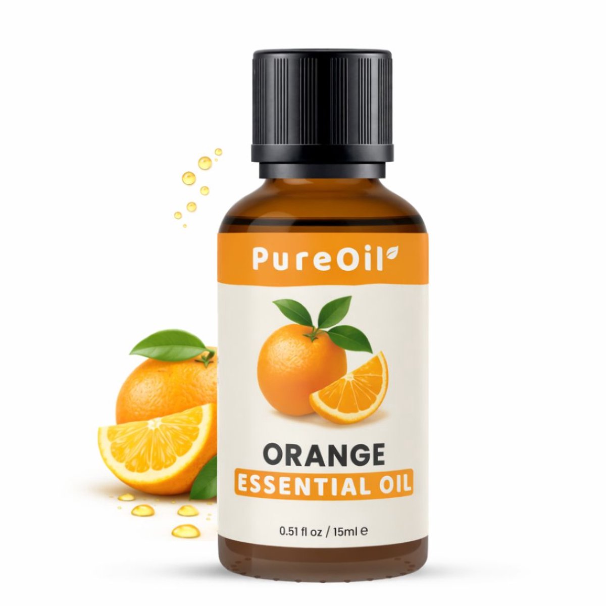 PureOil – Sinaasappel Etherische Olie – 15ml – 100% Puur, Natuurlijk & Vegan – Voor Huid | Gezicht | Scalp | Diffuser | Aromatherapie