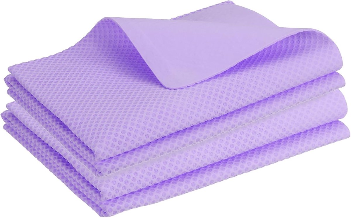 Leren Droogdoek - Zeemleren Doek - Auto Drogen - Sterk Absorberend - 66 x 44 cm - Paars
