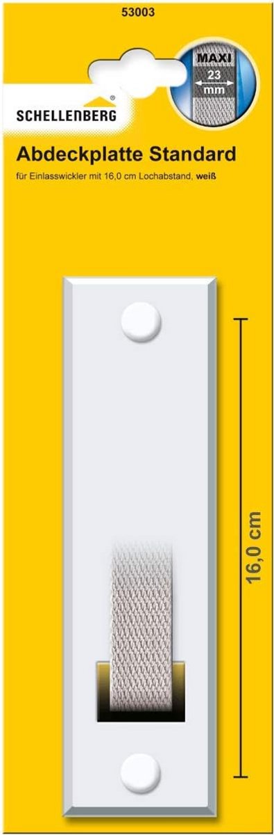 Rolluikriem Afdekking - Riemwikkelaar Inbouw - Rolluiken Monteren - Standaard Maxi Model - Gatafstand 16cm - Wit