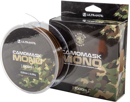 Ultimate Camomask Mono Karperlijn 0.28mm/6.61kg (1000m) - Nylon Vislijn van Ultimate — afbeelding 2