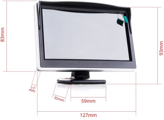 5 Inch Monitor Achteruitrijcamera 9V-35V, 2x VIDEO IN van ProUser — afbeelding 2
