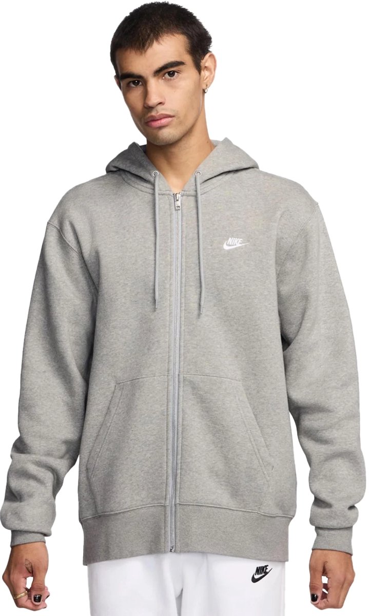 Nike club full-zip hoodie in de kleur . Grijs