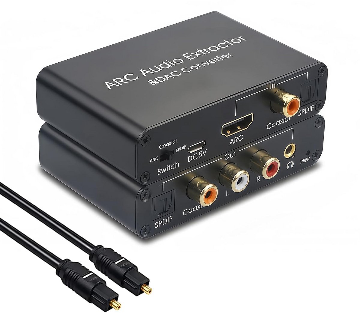 Audio Extractor - Geluidsseparator DAC - TV Geluid Kwaliteit - 192 kHz 24 bit