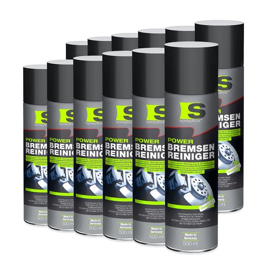 Spraytive 12x 500ml remreiniger ontvetter spray verwijdert olie vet en vuil sneldrogend residuvrij voor remmen en motor