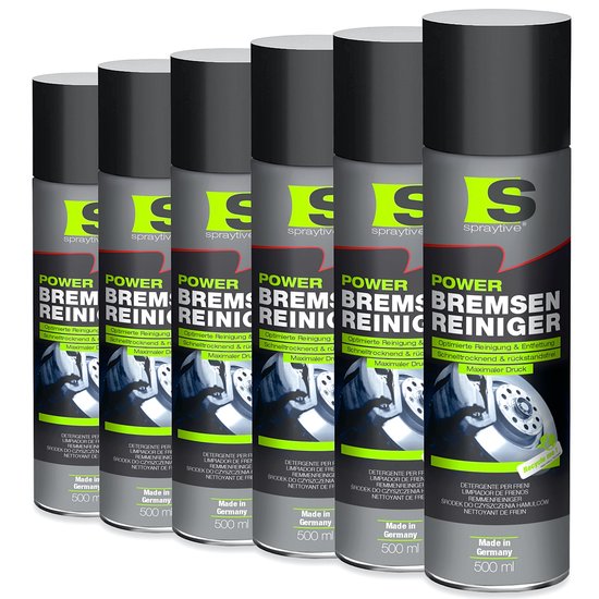 Spraytive 6x 500ml remreiniger ontvetter spray verwijdert olie vet en vuil sneldrogend residuvrij voor remmen en motor