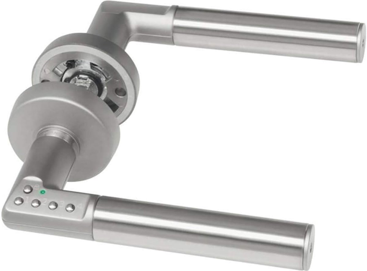 Deurklink met code - Slimme handgreep - Toegangscontrole - Batterijgevoed - 25 x 14 x 6 cm - Grijs