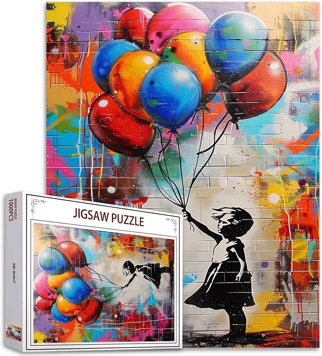 Kleurrijke Ballon Puzzel - 1000 Stukjes Legpuzzel - Ontspannende Activiteit - Pop Art Design - 68 x 50 cm - Grafisch