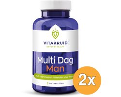 Vitakruid 2x Vitakruid Multi Dag Man 100% Vegan (90 tabletten)