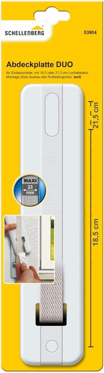 Afdekplaat Rolluikband - Afdekking Wikkelaar - Rolluik Reparatie - Montage zonder demontage - 65 x 285 x 9 mm - Wit