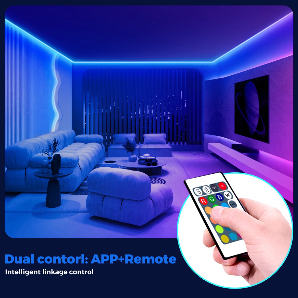 Deze 15 meter lange USB-ledstripset is voorzien van zelfklevende RGB-ledstrips die van kle