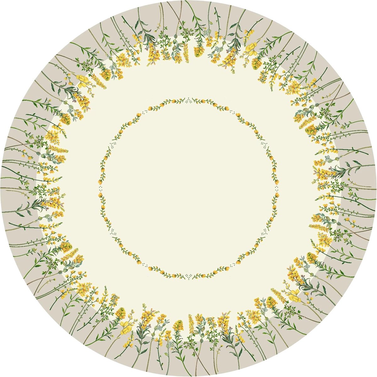 Ronde Tafelkleed - Gobelin Jacquard - Tafeldecoratie - Geweven Design - 165 cm Diameter - Mimosa