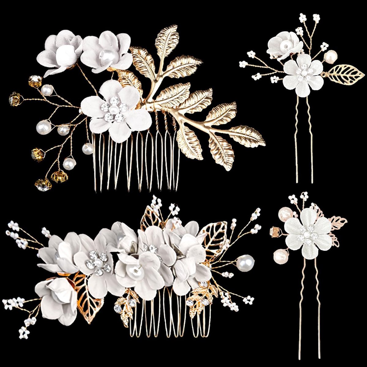 Bruid Haar Accessoires - Feest Haarversiering - Bruiloft Feest - Bloem Vormgeving - 10x5x1 cm