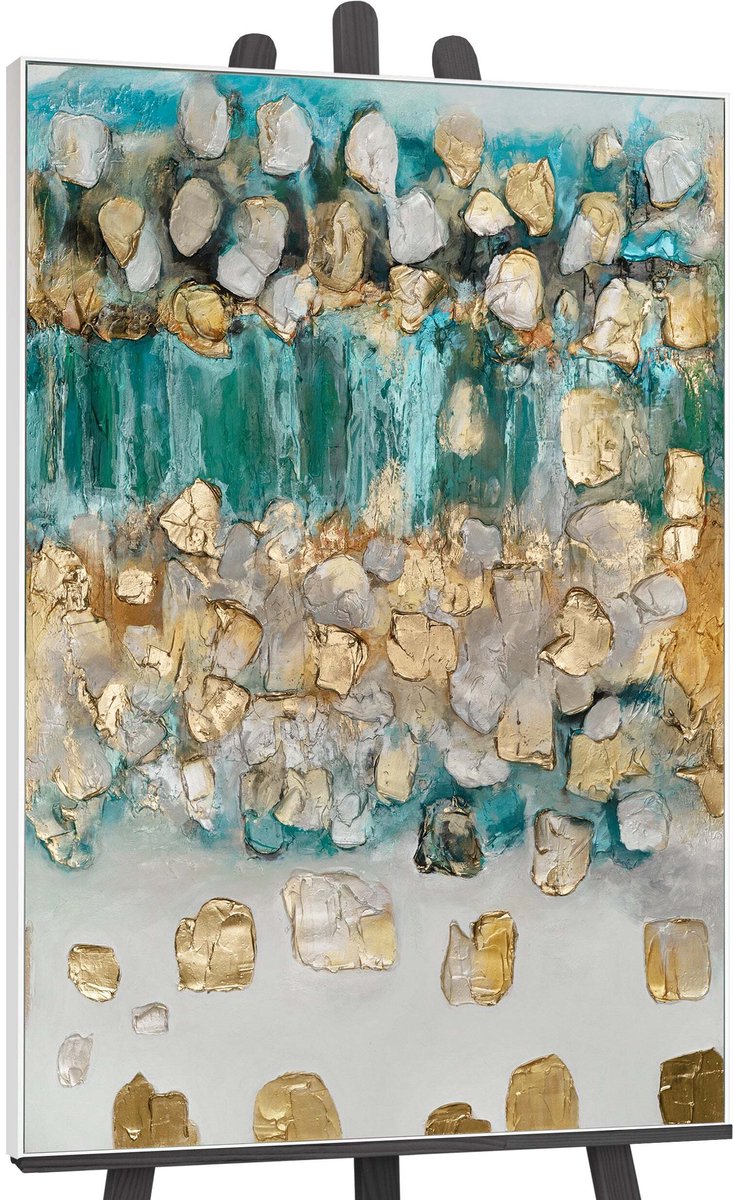 Canvas schilderij groot handgeschilderd ritme oneindigheid abstract kosmisch – YS-Art Gallery – Mysterieuze wanddecoratie voor woonkamer – Modern schilderij voor slaapkamer en kantoor wit