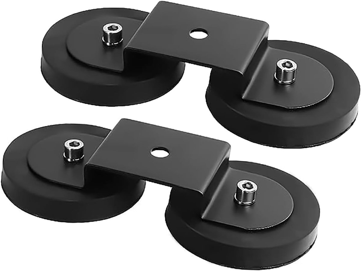 Magnetische Houder voor Lichtstrip - Geschikt voor Magnetische LED - Universele Montagebeugels met Magneetbasis voor Auto - 2 Stuks - Zwart